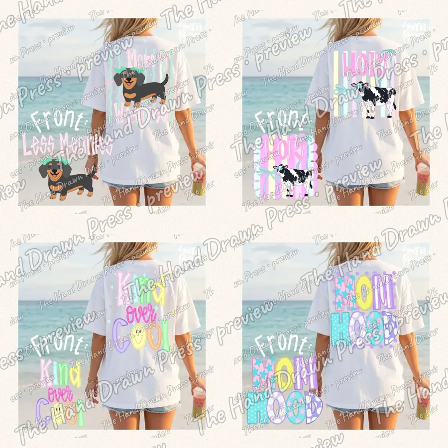 Kind is Cool Pups Bundle: 4 hand drawn PNG designs