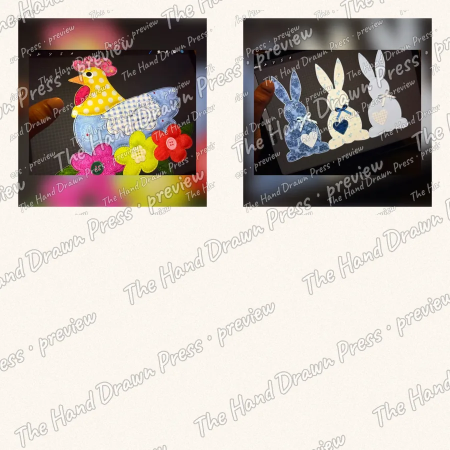 Easter Chick and Bunnies Bundle: 2 PNG designs for shirts