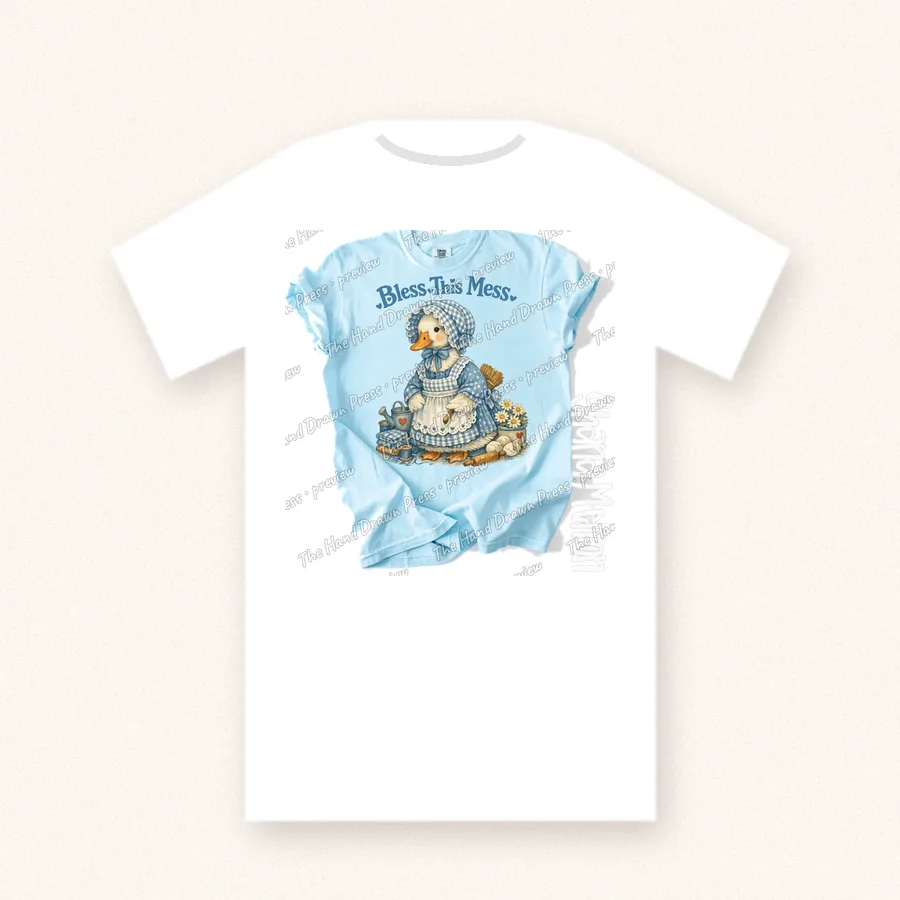 Bless This Mess Duck design on a unisex t-shirt