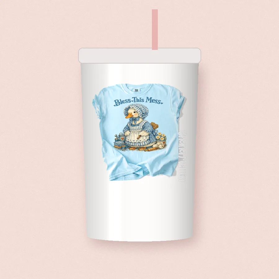 Bless This Mess Duck design on a 20 oz tumbler
