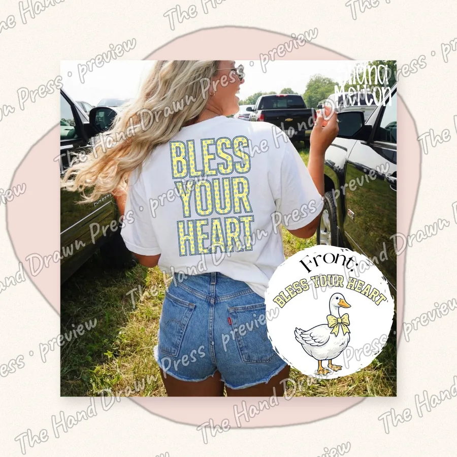 Bless Your Heart Goose hand drawn PNG design