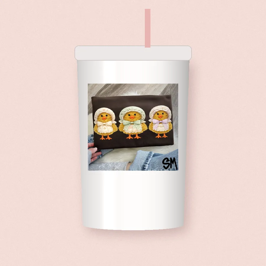 Bonnet Chicks sublimation design on a skinny tumbler