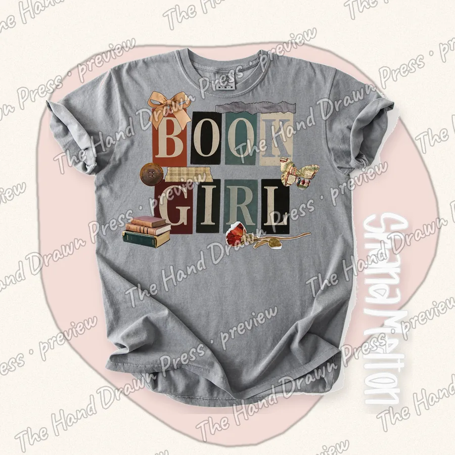 Book Girl hand drawn PNG design