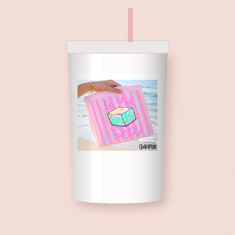 Butter Box Stripes sublimation design on a skinny tumbler
