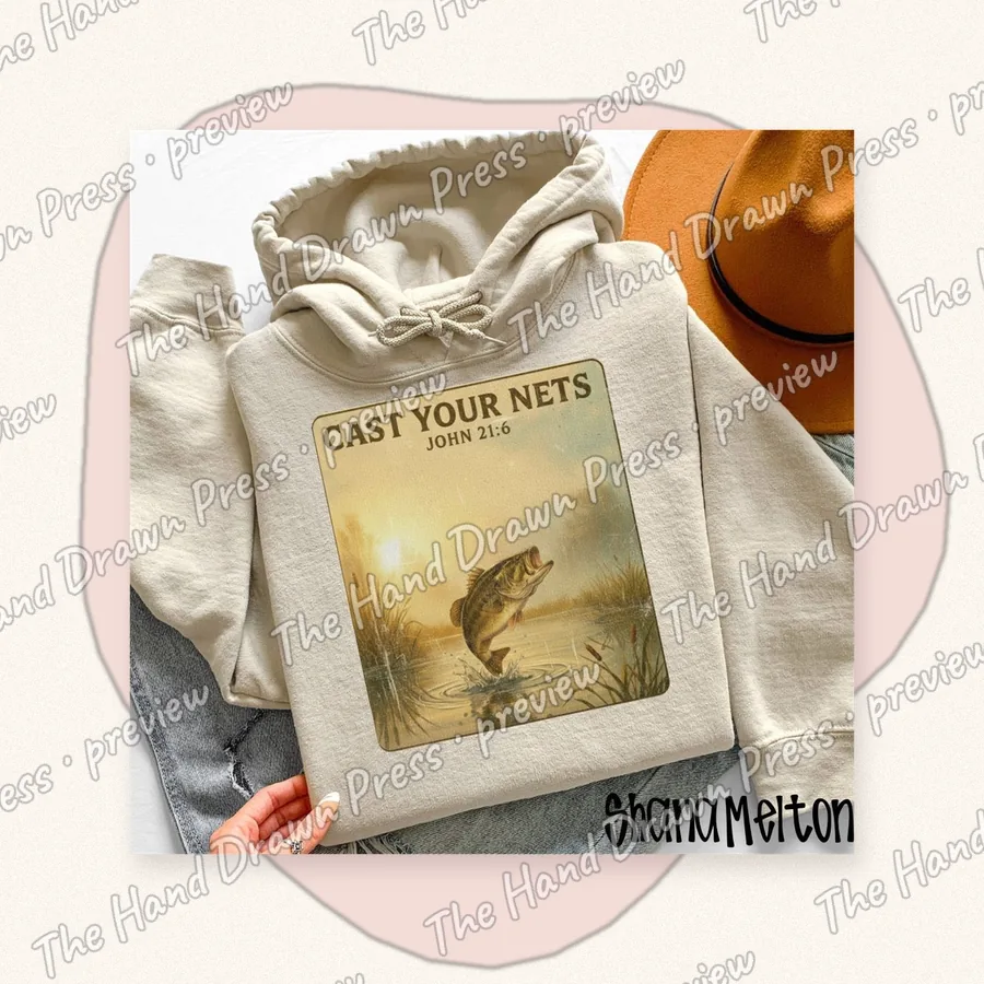Cast Your Nets PNG design for shirts