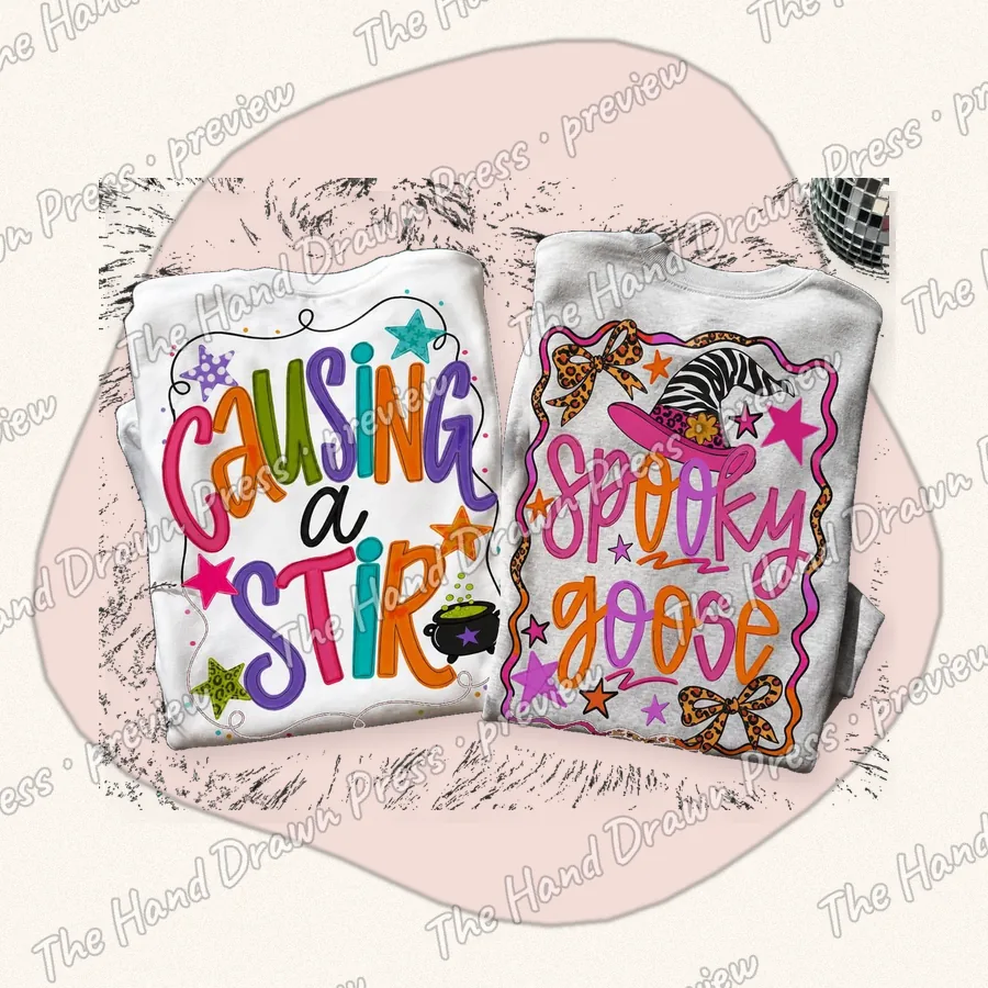 Causing a Stir Spooky Babe hand drawn PNG design