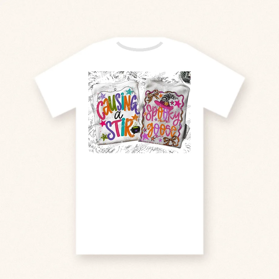 Causing a Stir Spooky Babe design on a unisex t-shirt