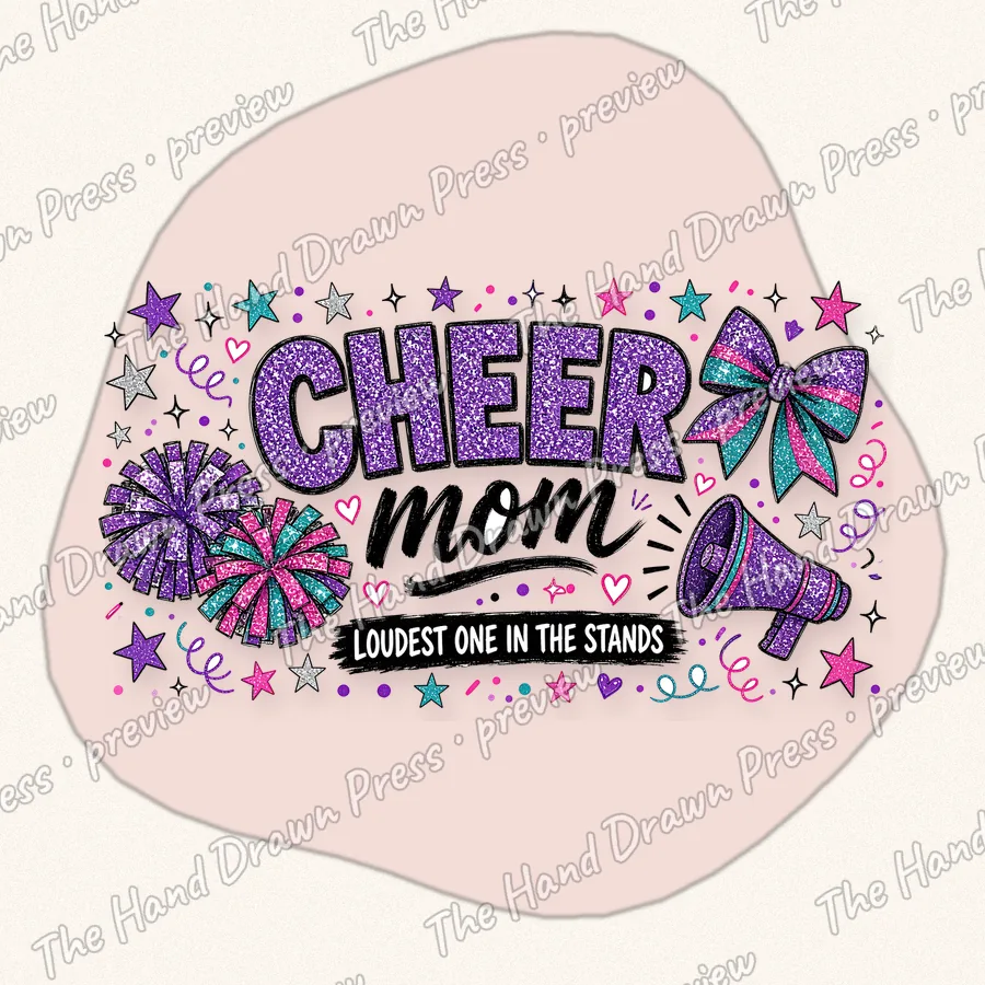 Cheer Mom hand drawn PNG design