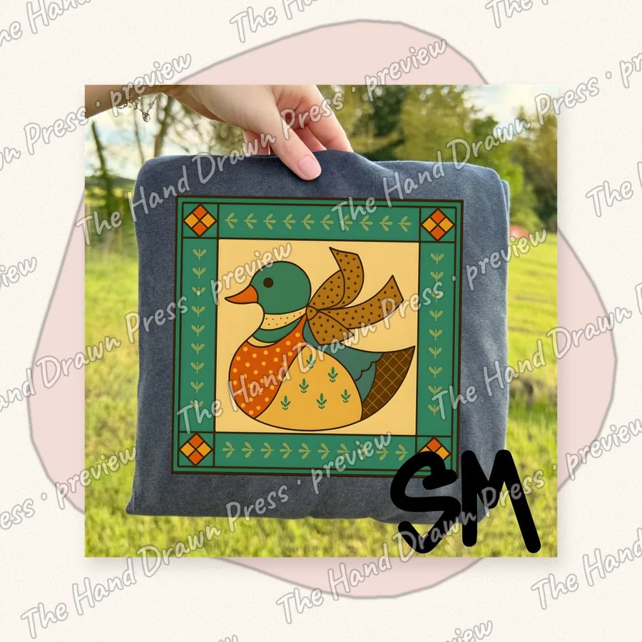 Cross Stitch Mallard hand drawn PNG design