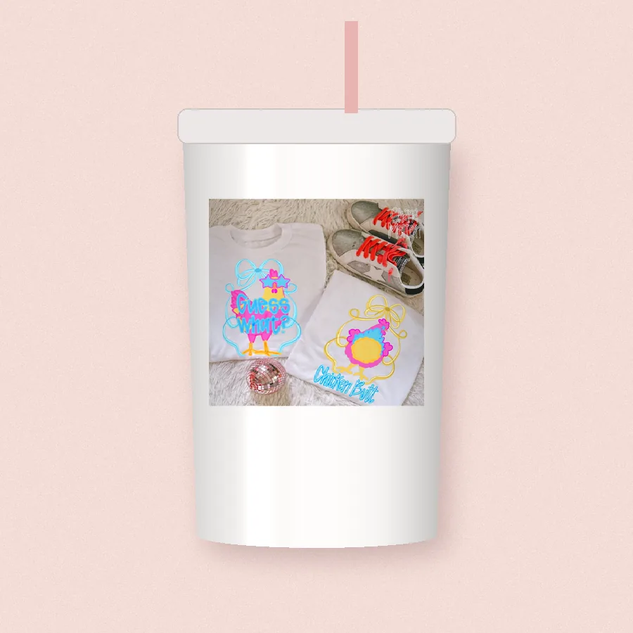 Darling Birdie sublimation design on a skinny tumbler