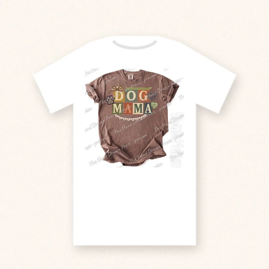 Dog Mama design on a unisex t-shirt