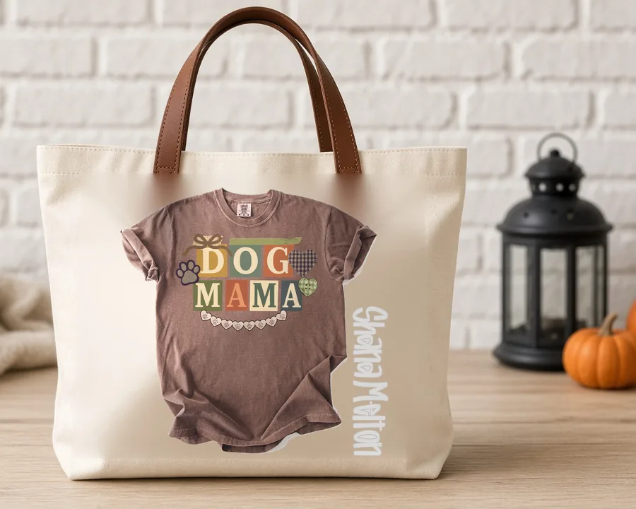 Dog Mama design on a cotton tote bag