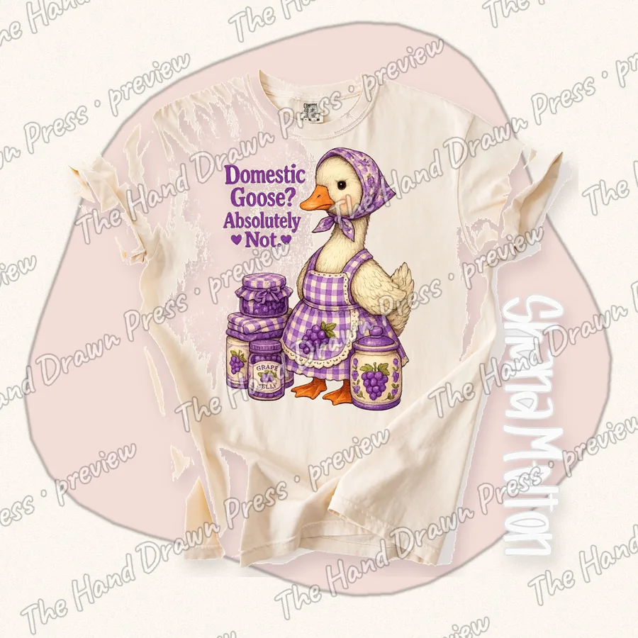 Domestic Goose Society hand drawn PNG design