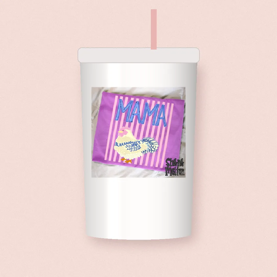 Doodle Mama sublimation design on a skinny tumbler