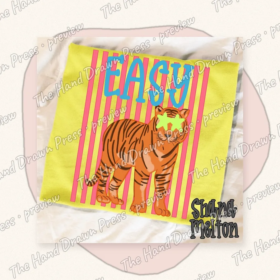 Easy Tiger PNG design for shirts