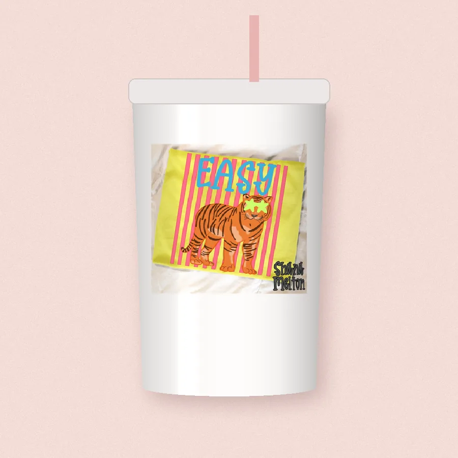 Easy Tiger sublimation design on a skinny tumbler