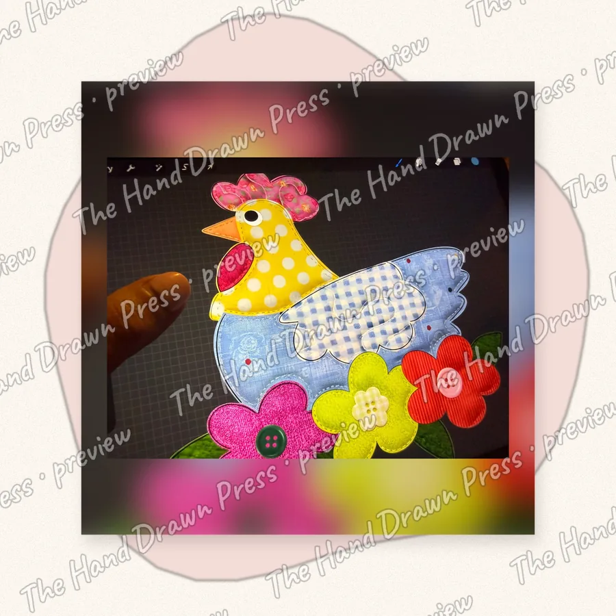 Floral Easter Chicken hand drawn PNG design