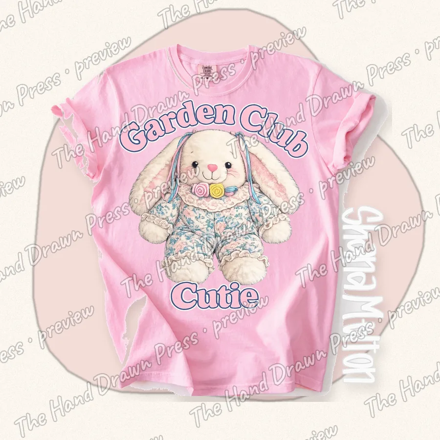 Garden Club Cutie hand drawn PNG design