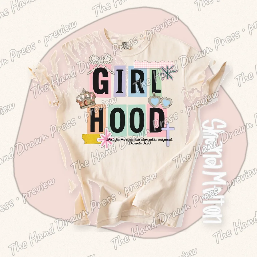 Girl Hood hand drawn PNG design