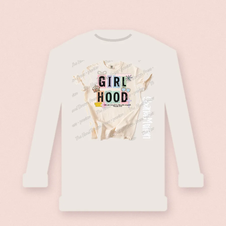 Girl Hood design on a crewneck sweatshirt