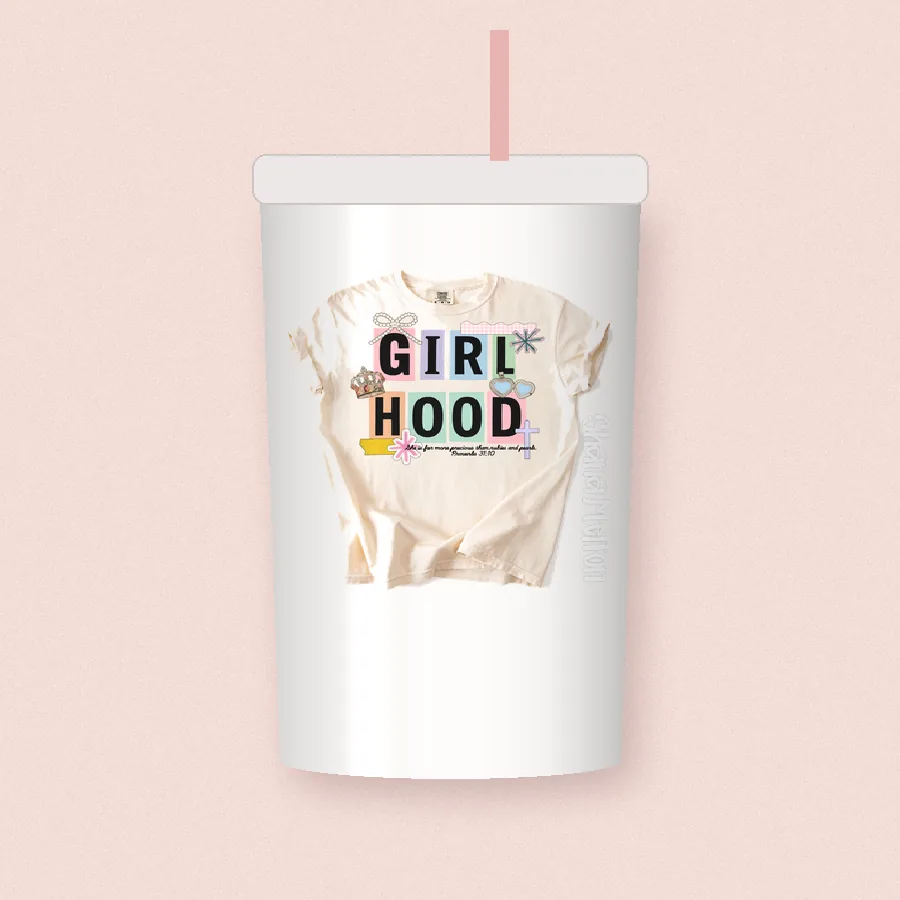 Girl Hood design on a 20 oz tumbler