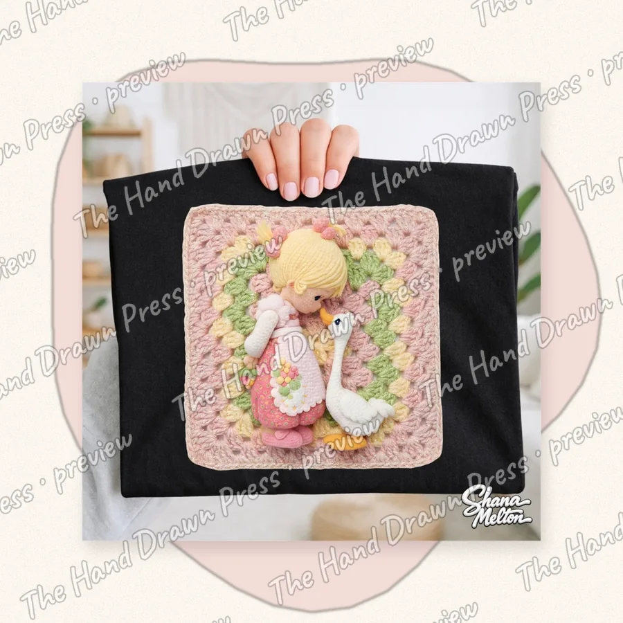 Granny Square Angel hand drawn PNG design