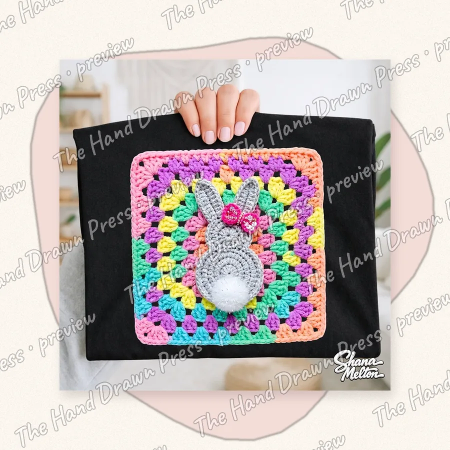 Granny Square Ghost hand drawn PNG design