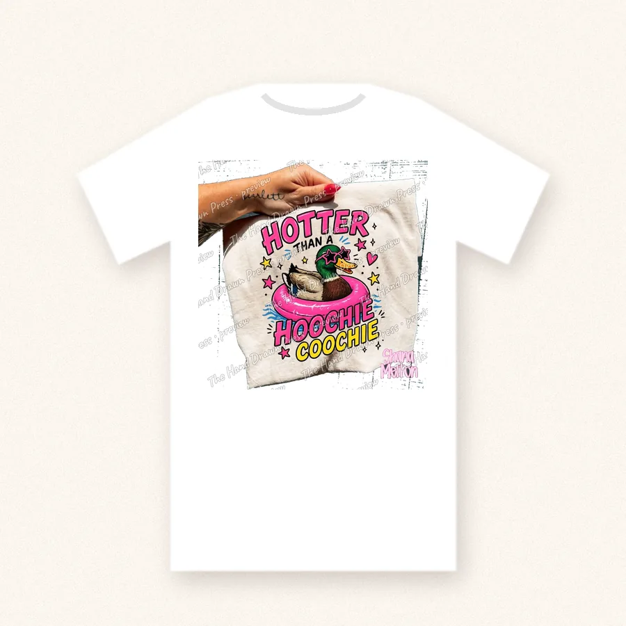 Hotter Than a Hoochie Coochie design on a unisex t-shirt
