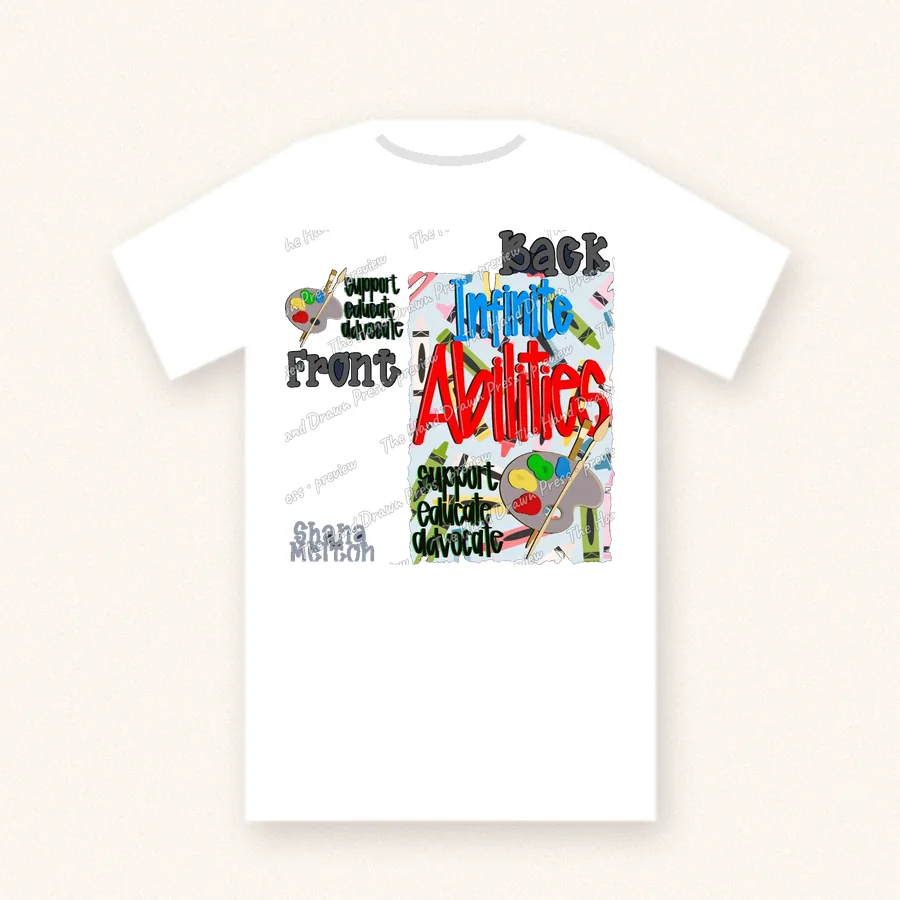 Infinite Abilities design on a unisex t-shirt