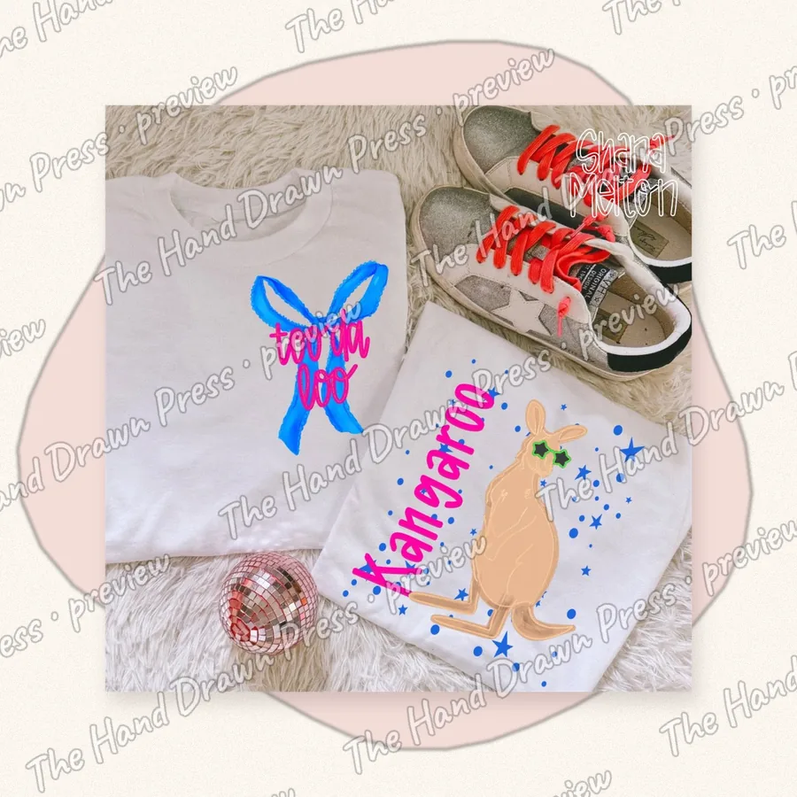 Kangaroo Bows hand drawn PNG design