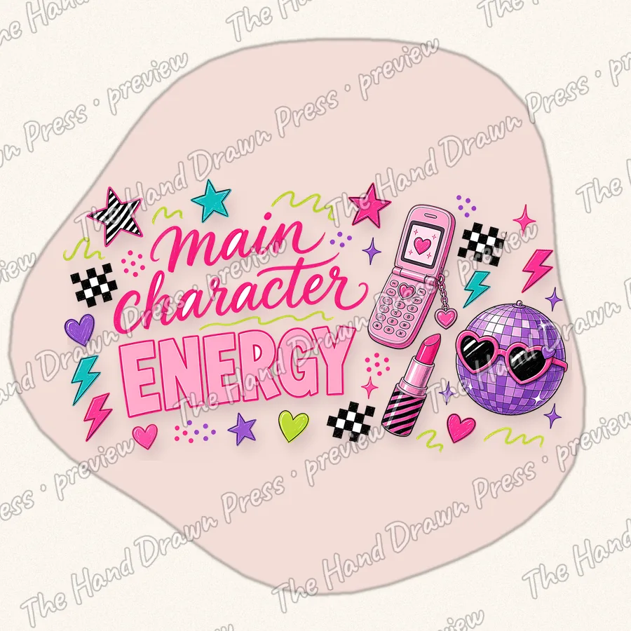 Main Character Energy hand drawn PNG design