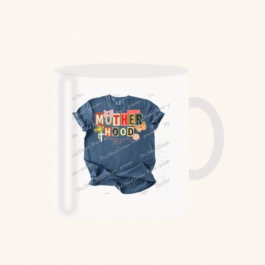 Motherhood Collage design on a 11 oz mug