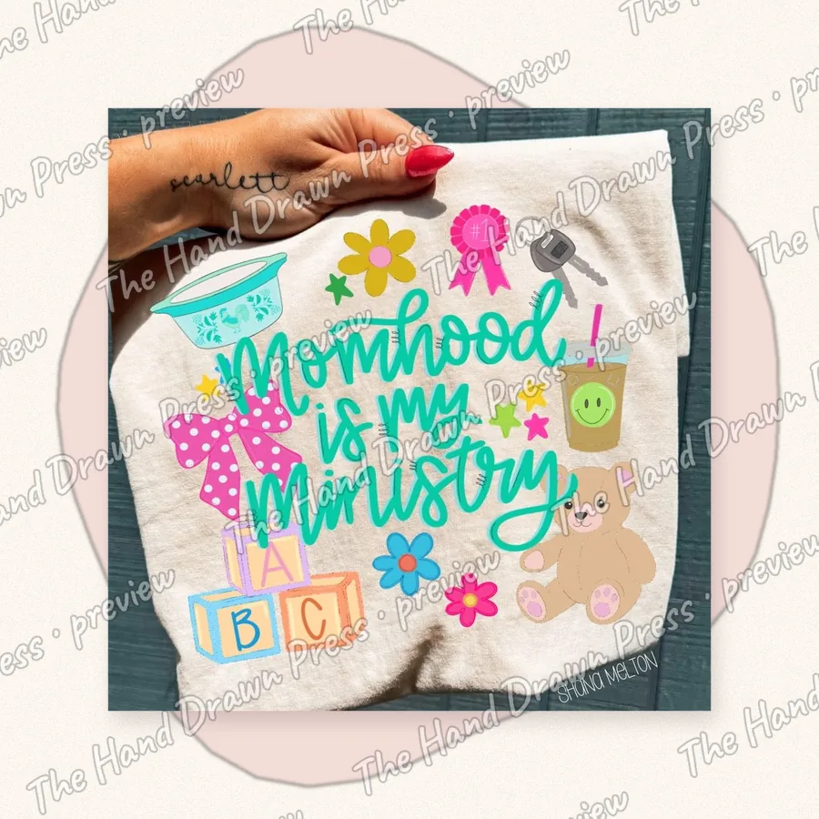 Motherhood Is My Ministry hand drawn PNG design