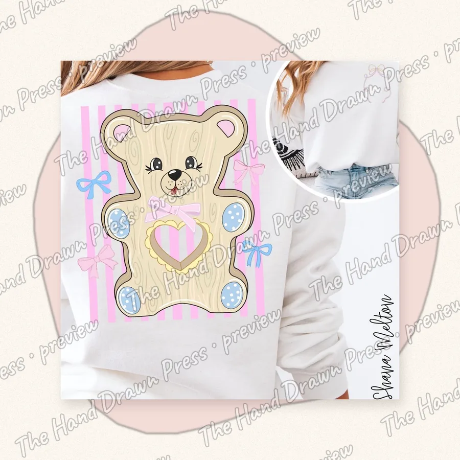 Pastel Teddy Bear Back
