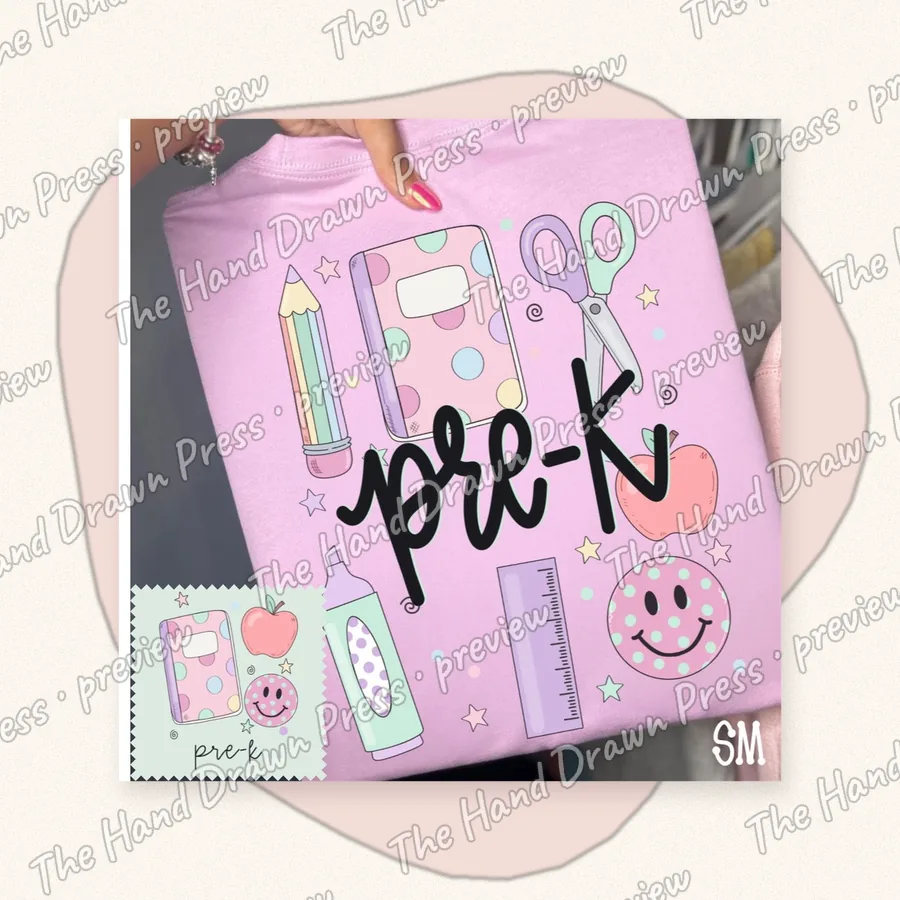 Pre-K Teacher Doodles hand drawn PNG design