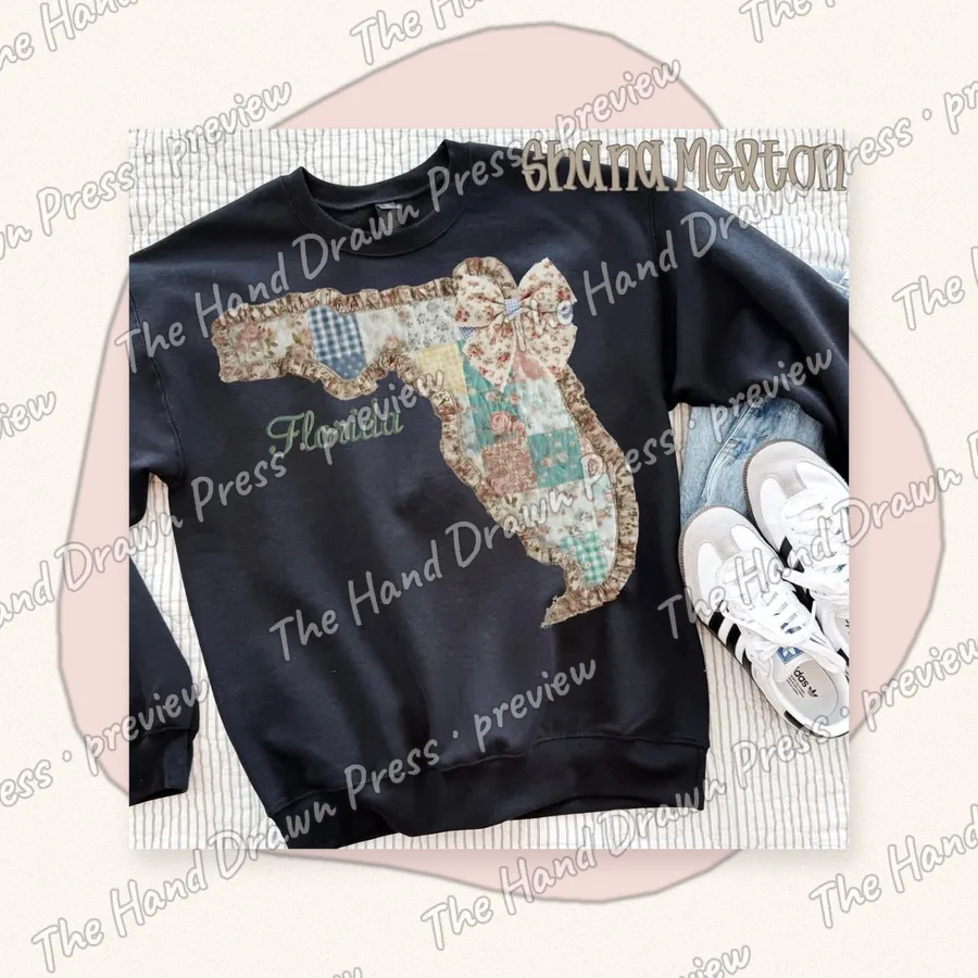 Quilted Ruffle State Patchwork 2 hand drawn PNG design