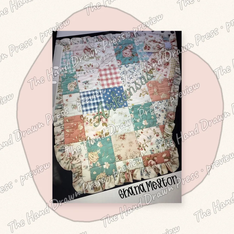 Quilted Ruffle State Patchwork 3 hand drawn PNG design