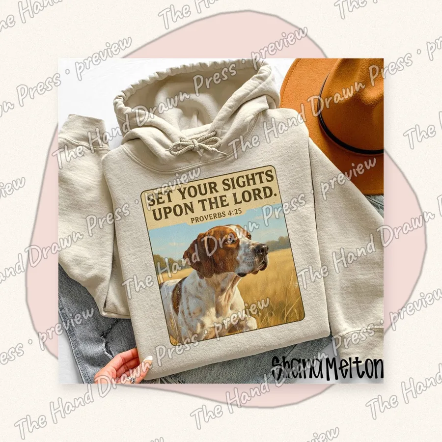 Set Your Sights Upon the Lord hand drawn PNG design
