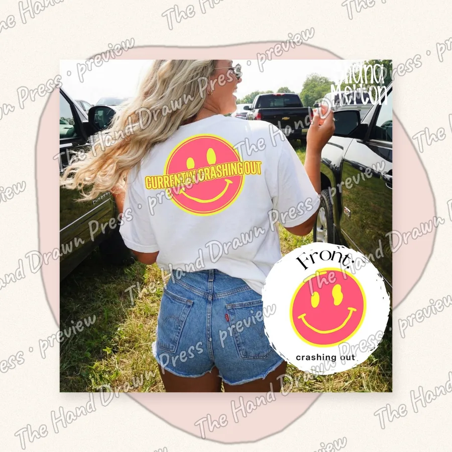 Smiley Front Pocket hand drawn PNG design