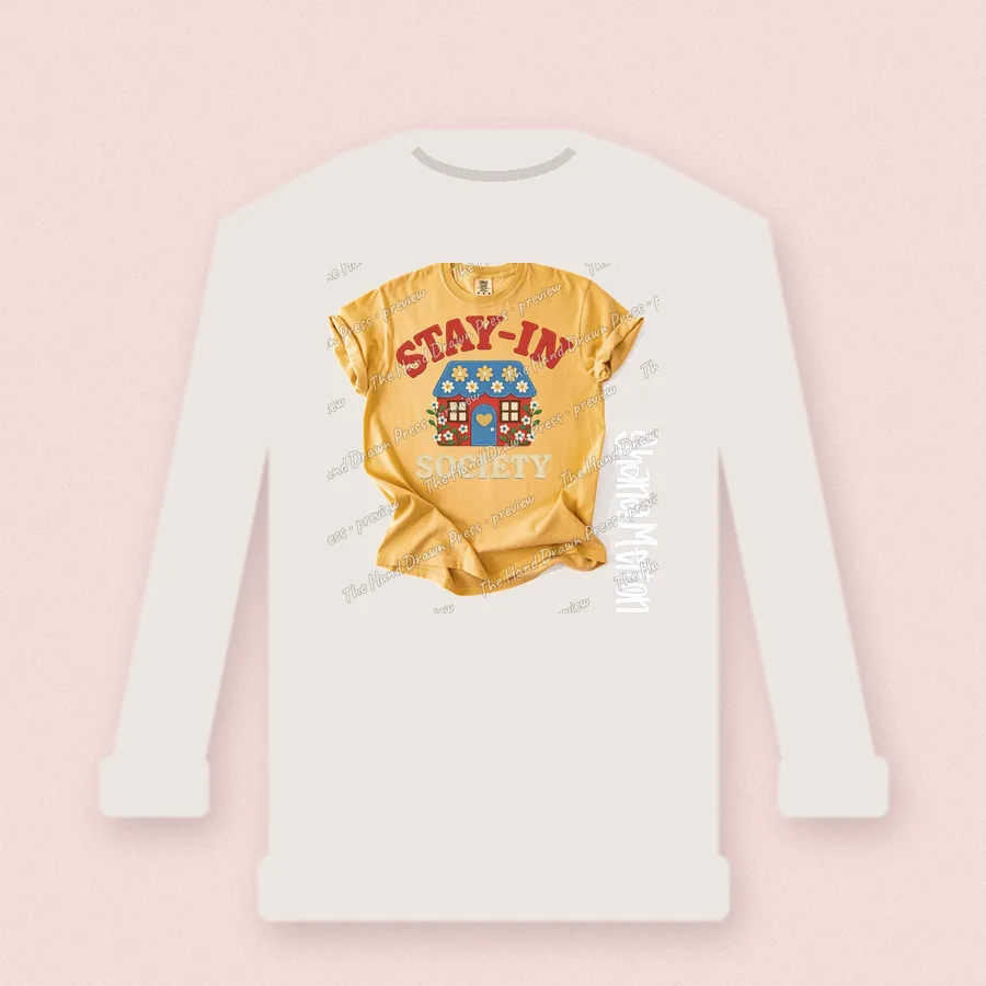 Stay In Society design on a crewneck sweatshirt