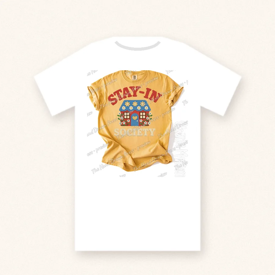 Stay In Society design on a unisex t-shirt