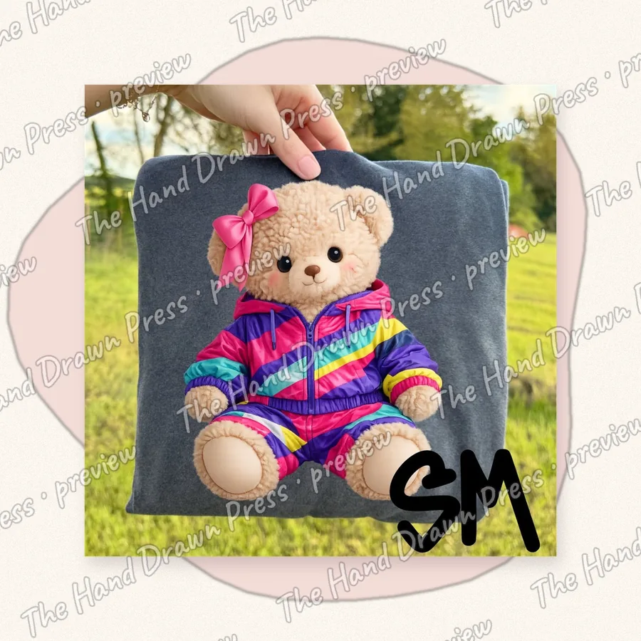Stuffed Bear in Pajamas hand drawn PNG design