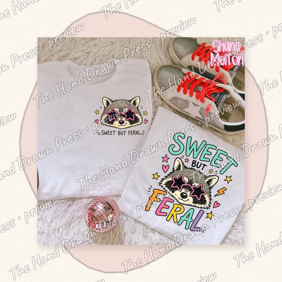 Sweet But Feral hand drawn PNG design