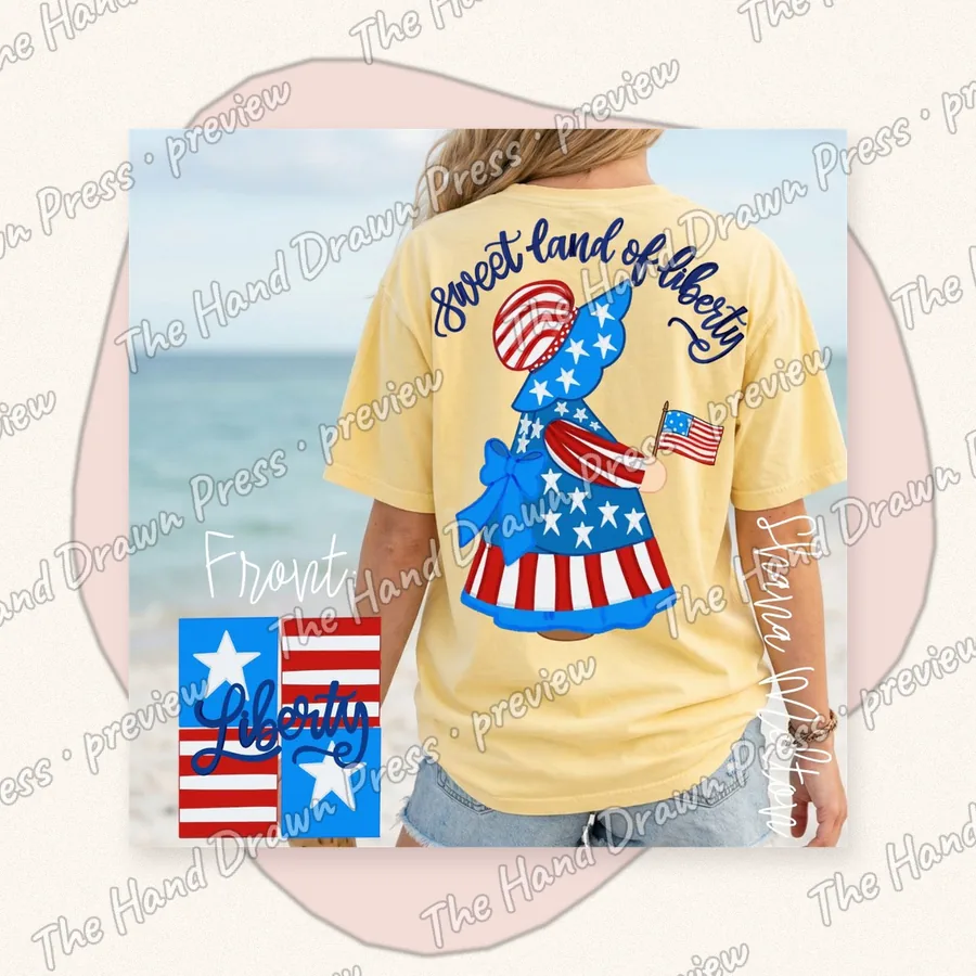 Sweet Land of Liberty hand drawn PNG design