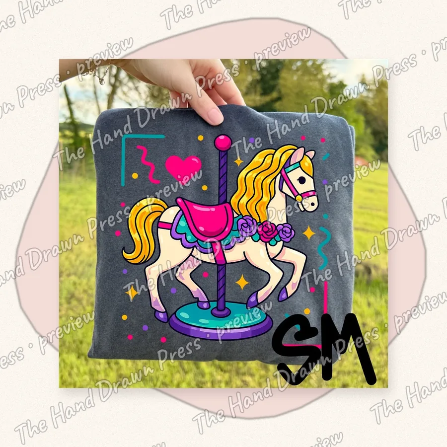 Vintage Carousel Horse hand drawn PNG design