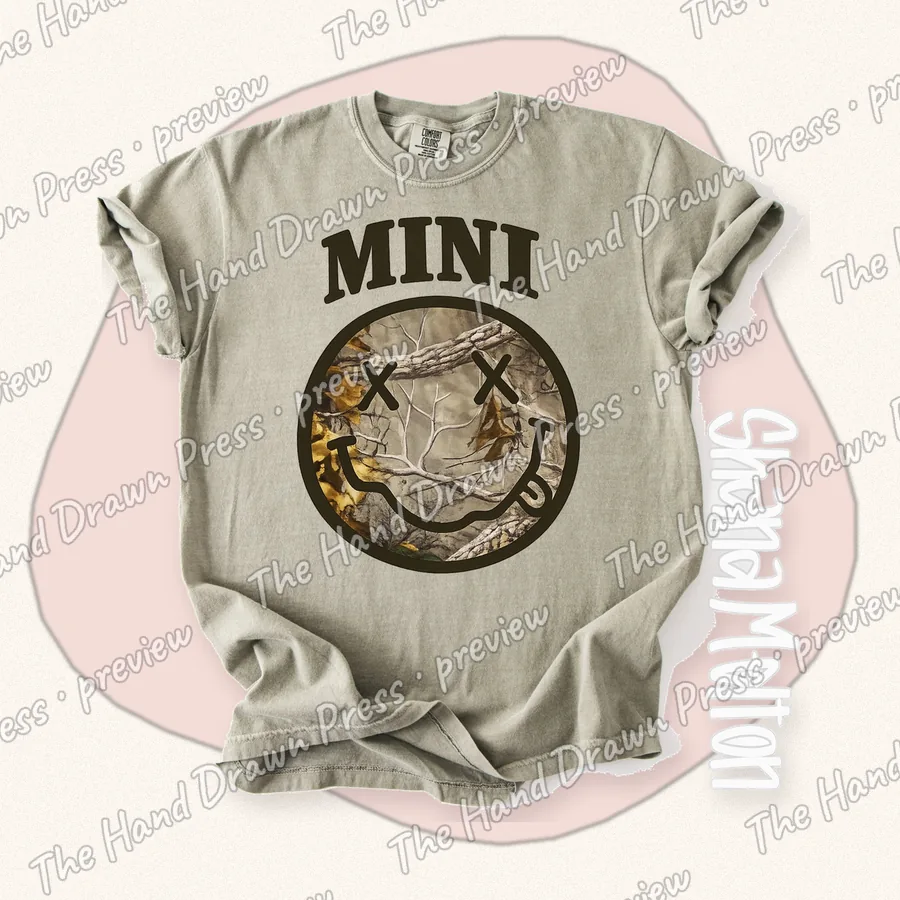 Vintage Smiley Mini hand drawn PNG design