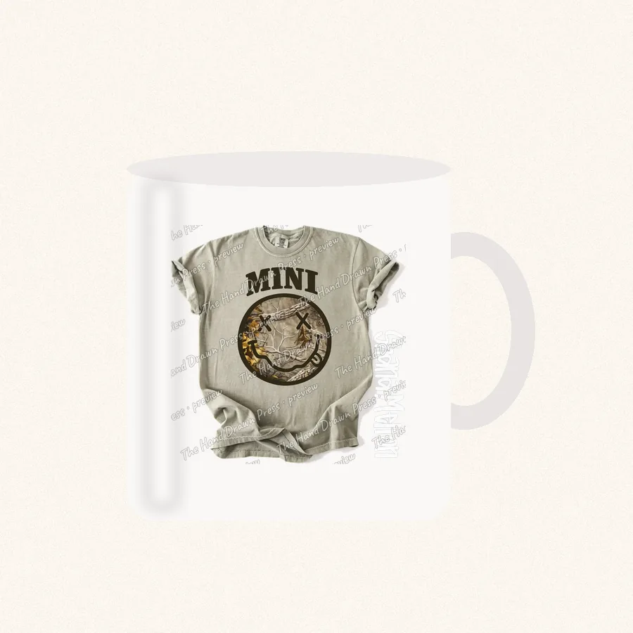 Vintage Smiley Mini design on a 11 oz mug