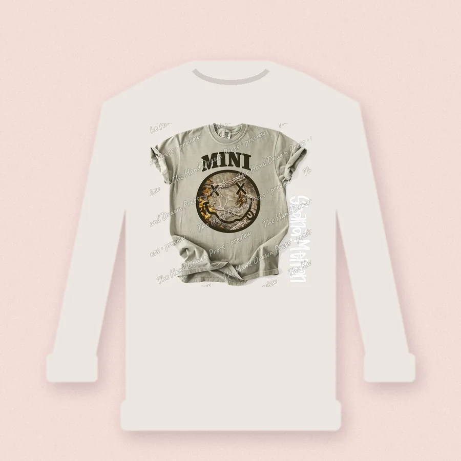 Vintage Smiley Mini design on a crewneck sweatshirt