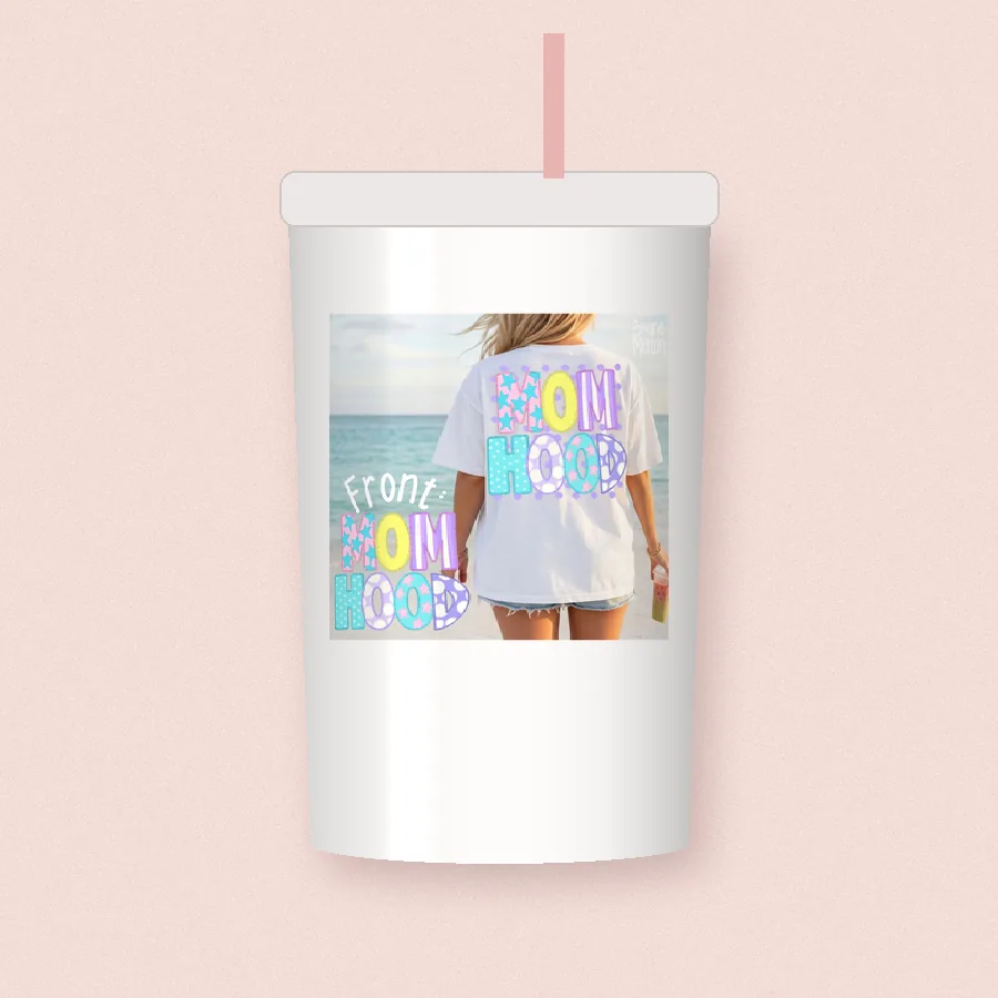 You Hoo sublimation design on a skinny tumbler