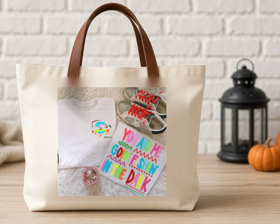 Youre a Good Thing Neon PNG design on a canvas tote bag